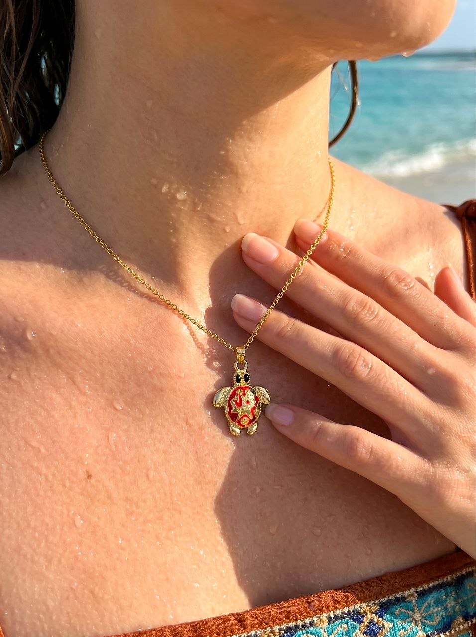 Red Turtle Necklace