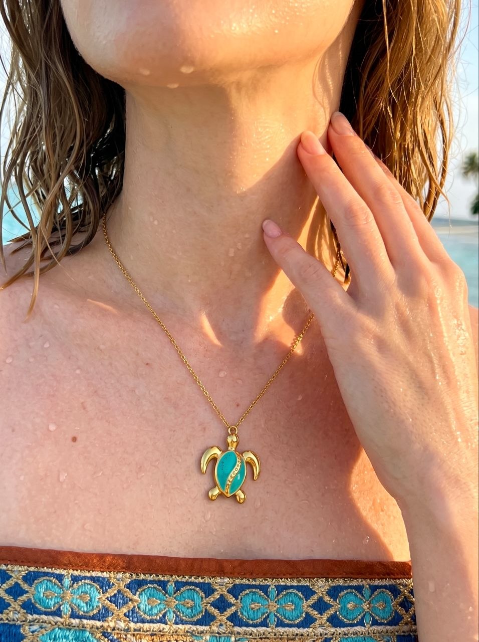 Turquoise Turtle Necklace