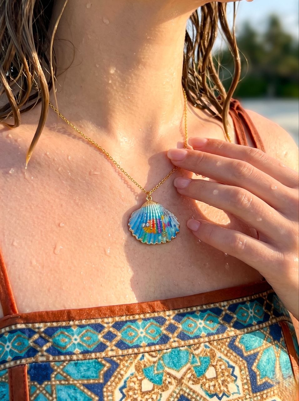 Blue Shell Necklace