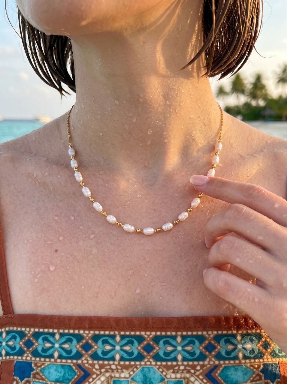 Beaded Pearl Necklace