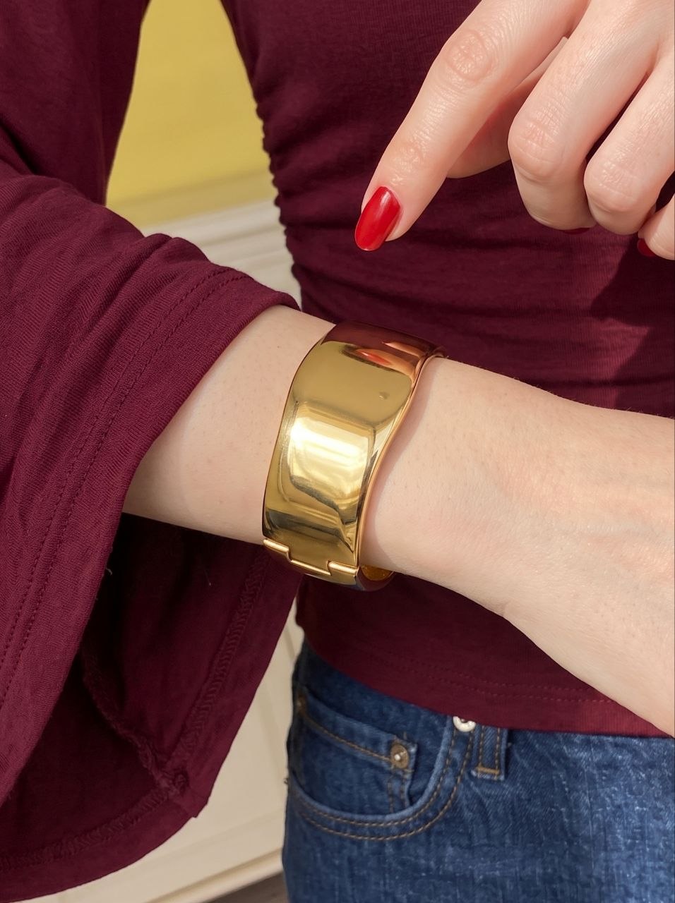 Wide Gold Bangle