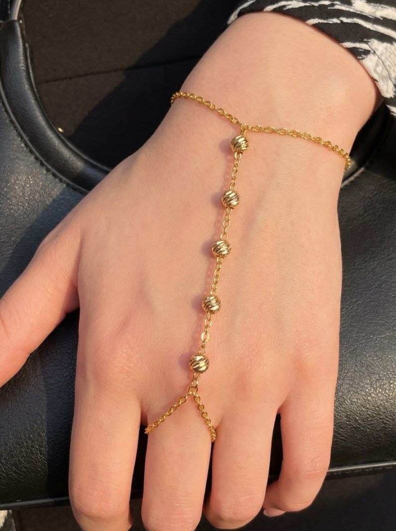 Gold Textured Ball Chain
