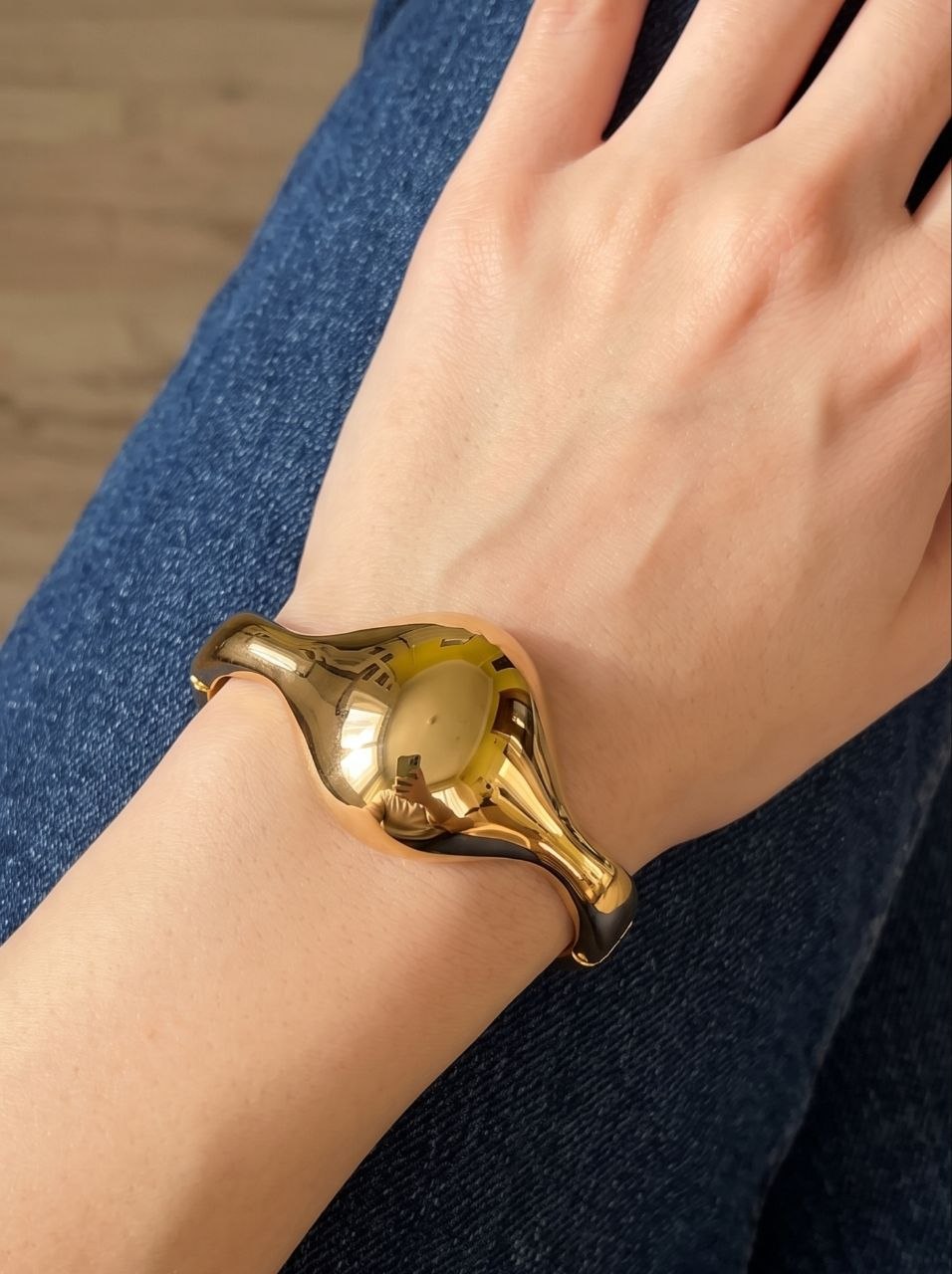 Sculptural Wave Bangle