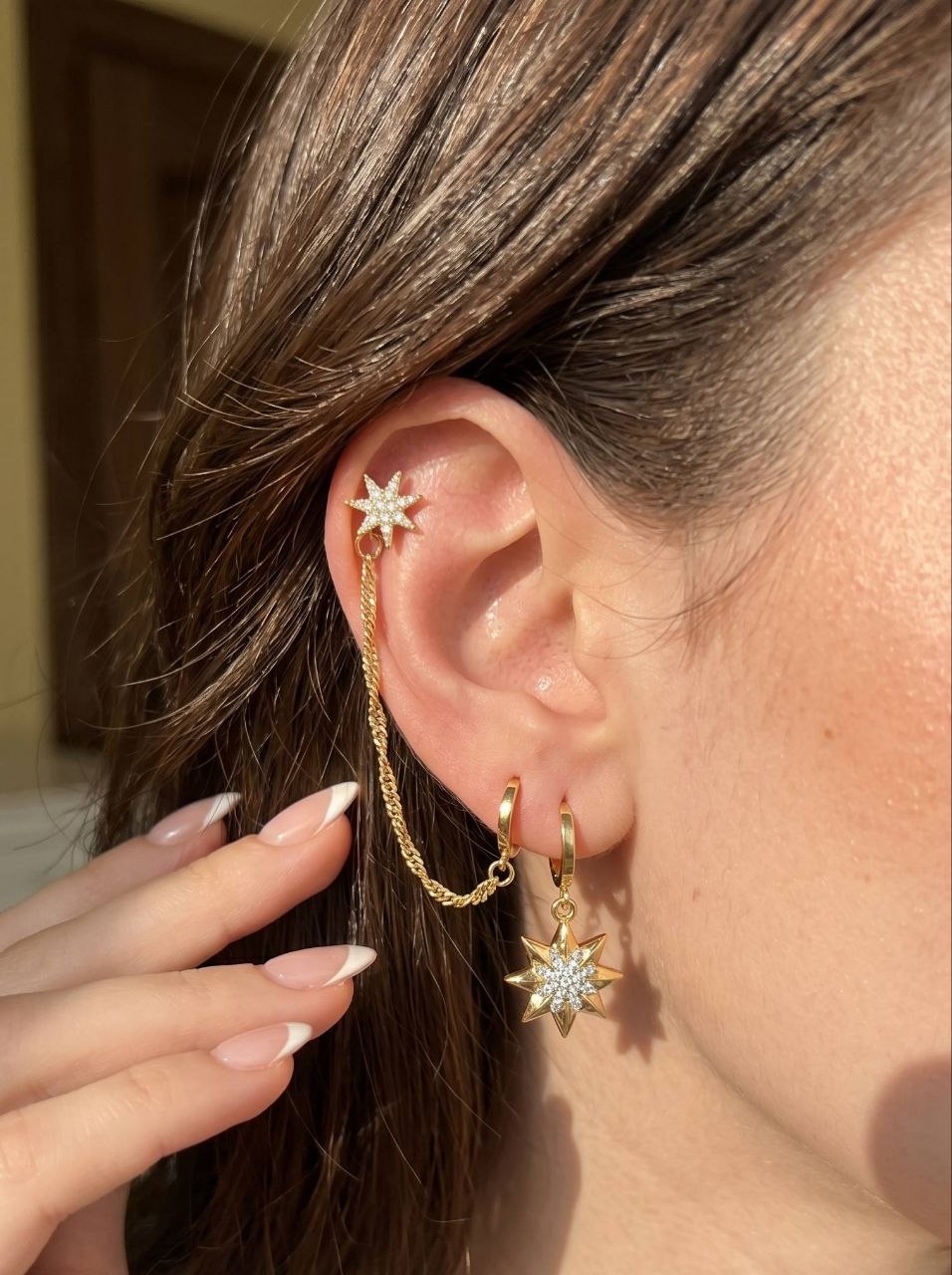 Set Starburst Chain Earring