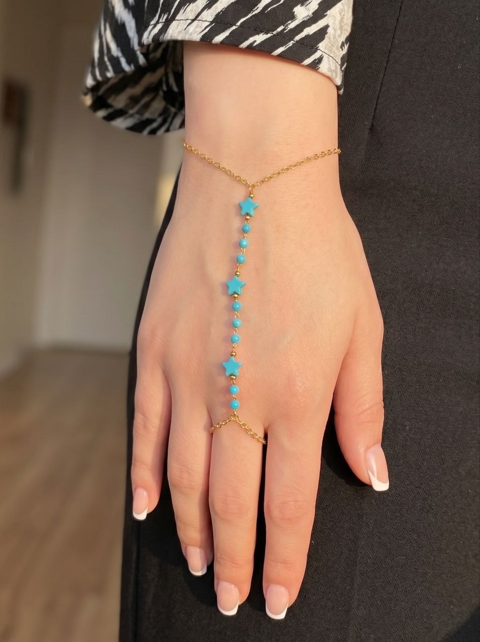 Turquoise Star Hand Chain