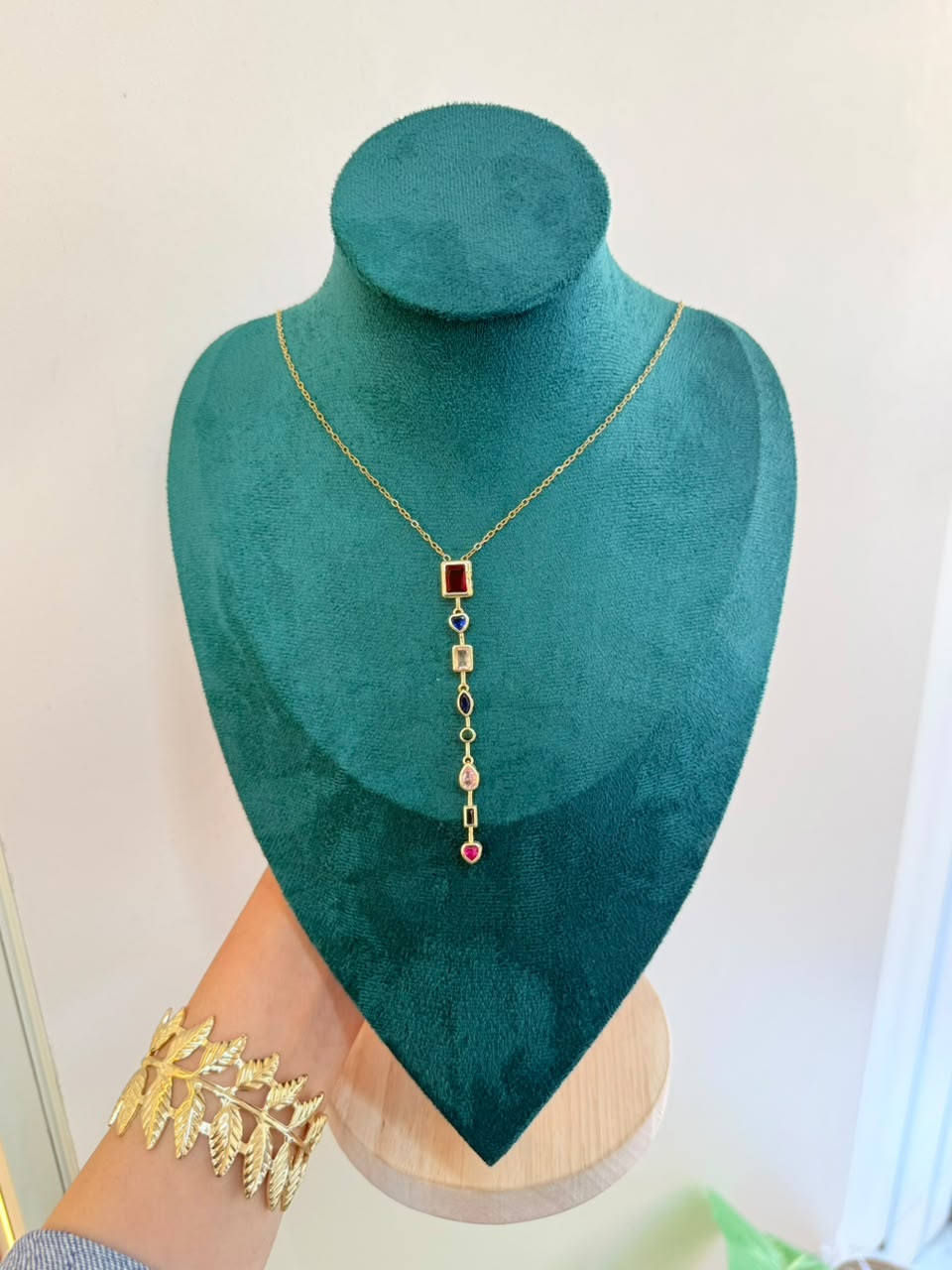 Gold Multi Gem Necklace