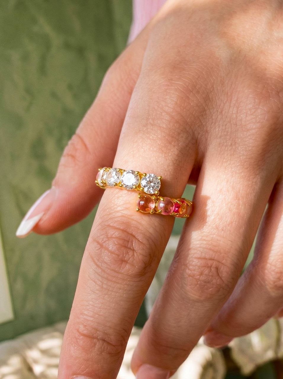 Pink Stone Wrap Ring