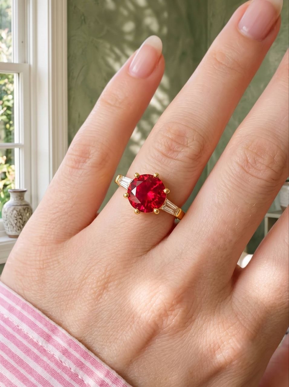 Ruby Baguette Ring