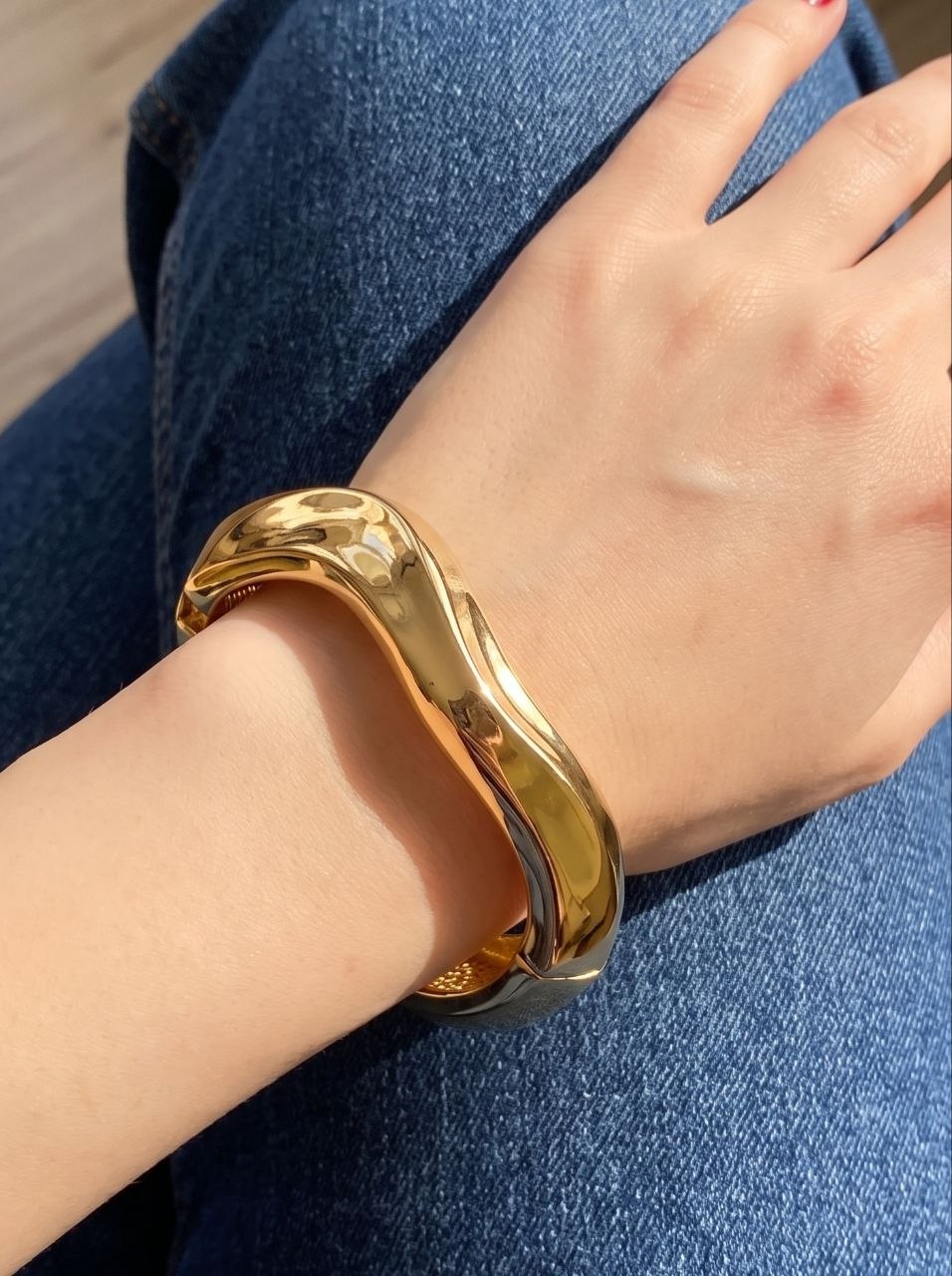 Serpentine Gold Bangle
