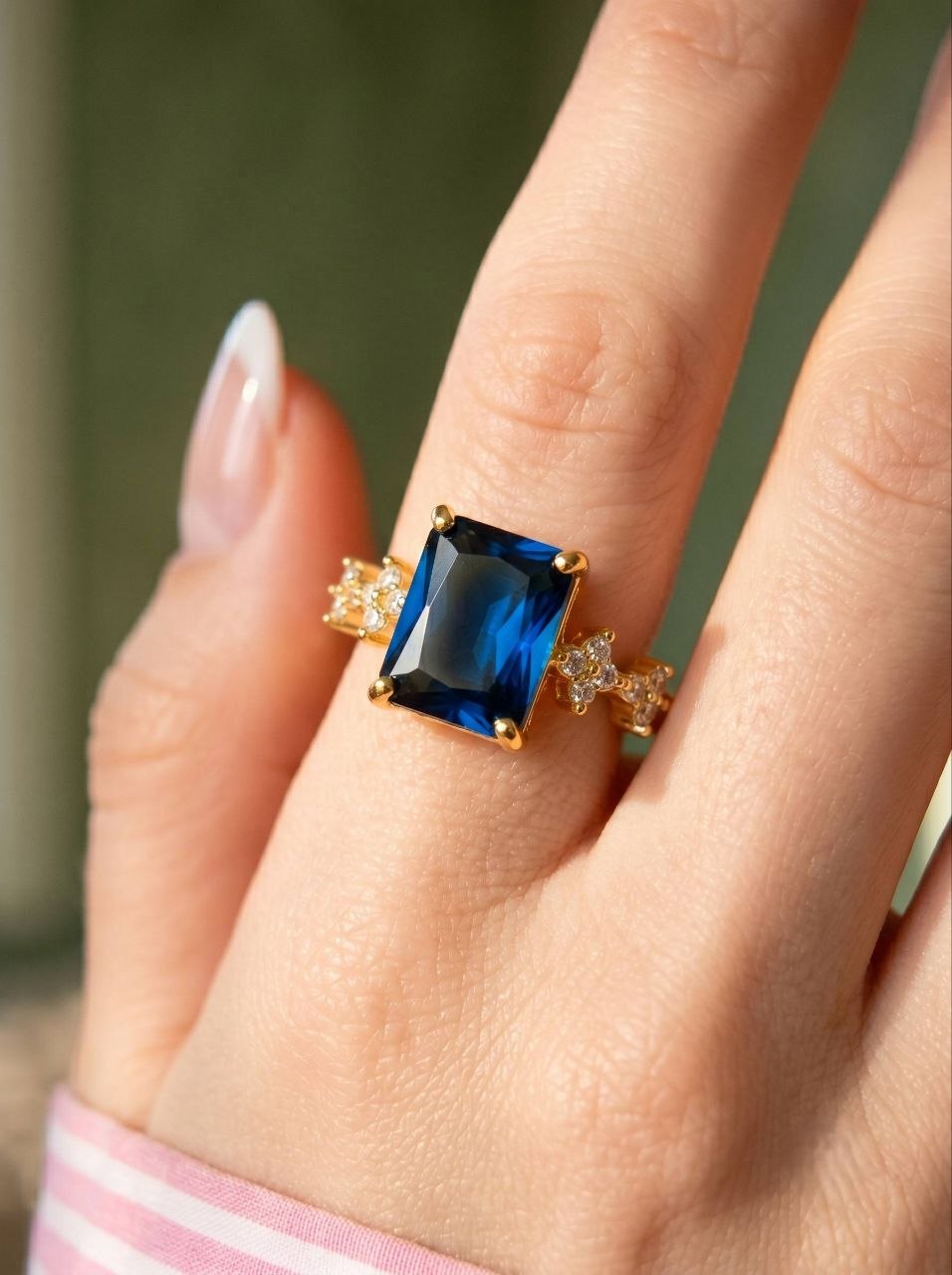 Sapphire Cluster Ring