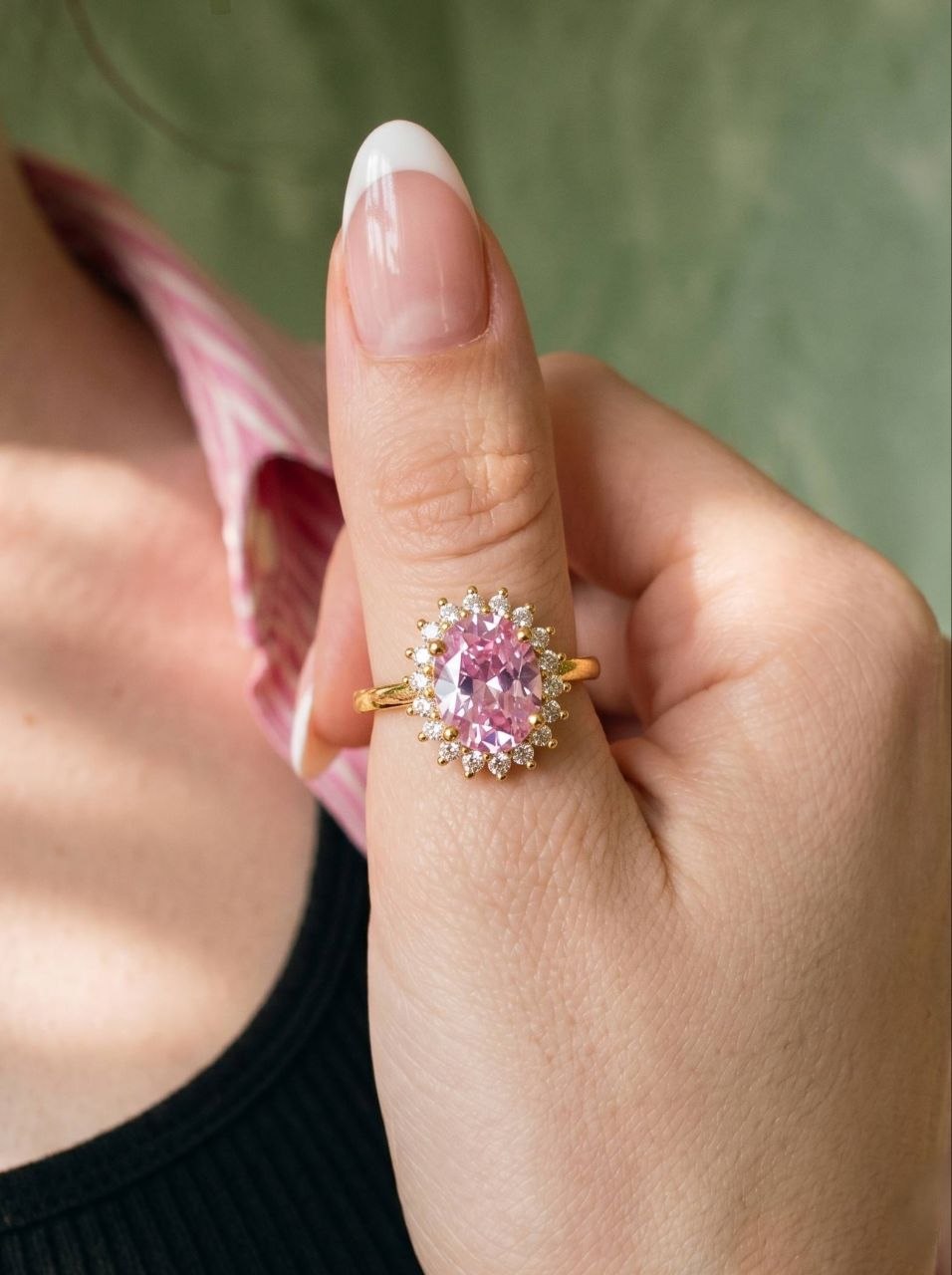 Pink Halo Ring