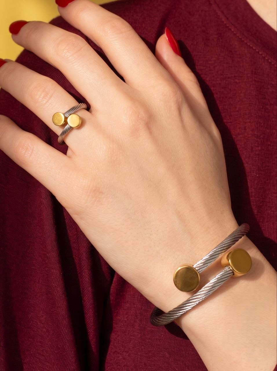Set Silver Gold Round