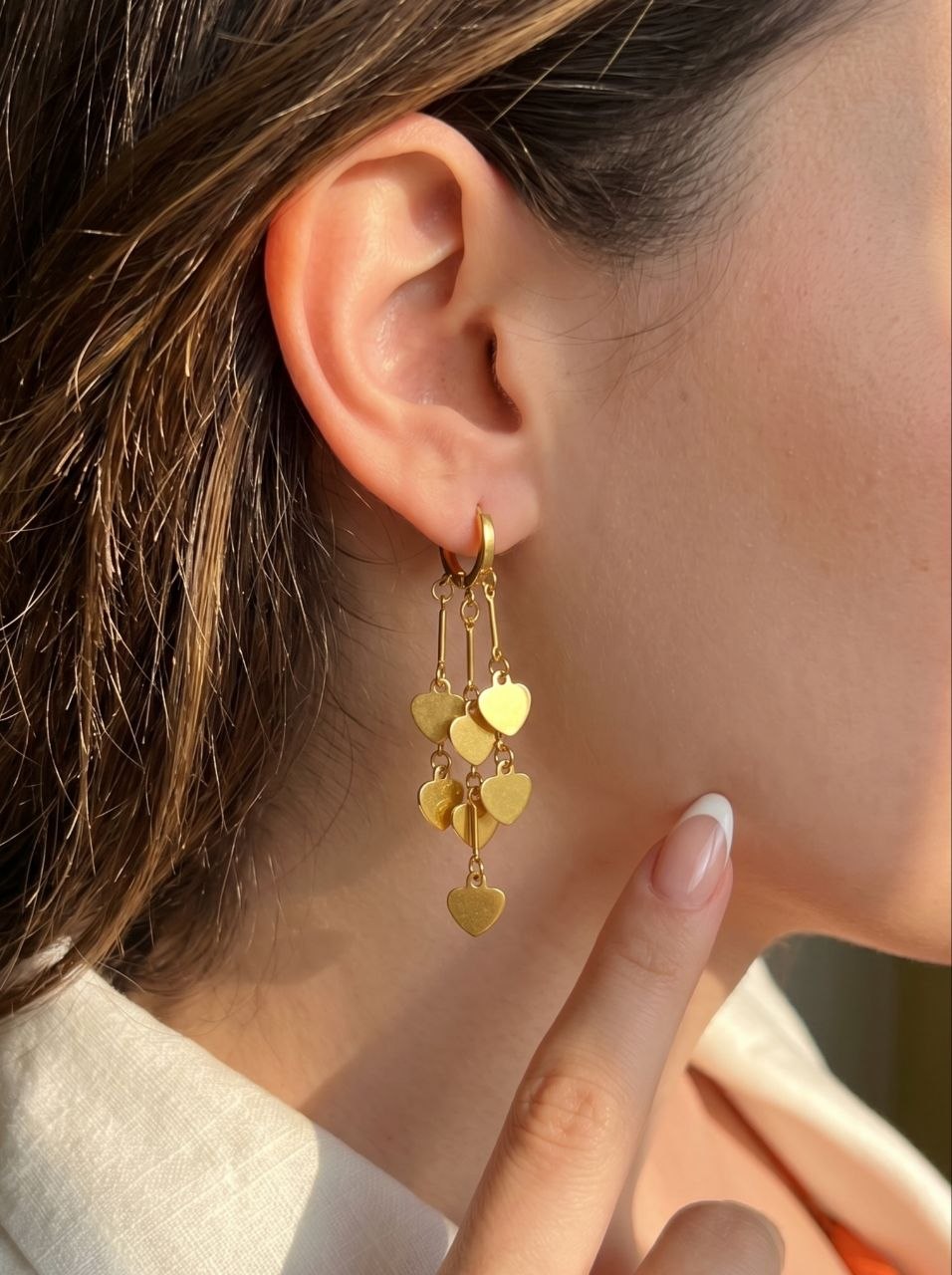 Cascading Heart Earring