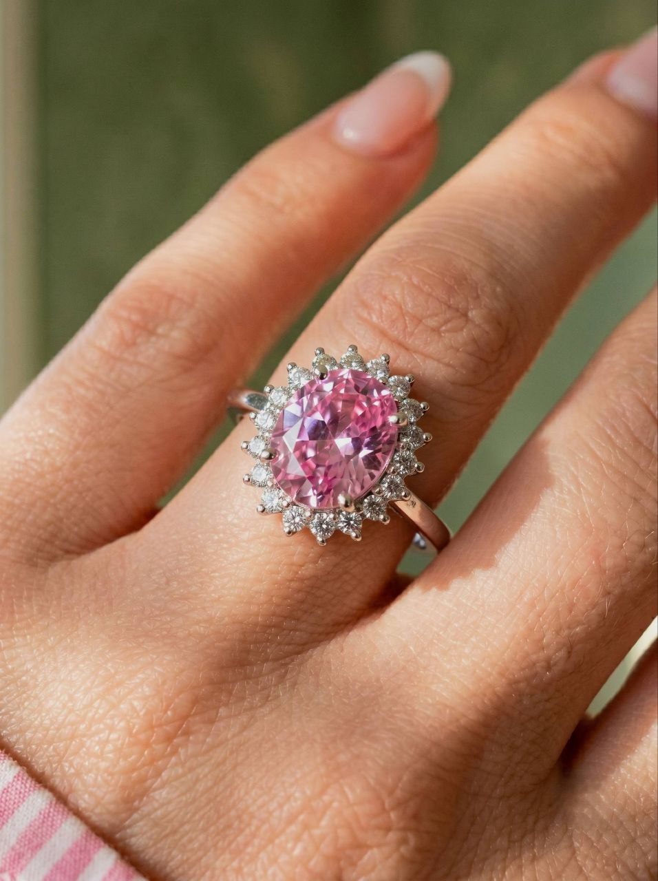 Pink Halo Ring