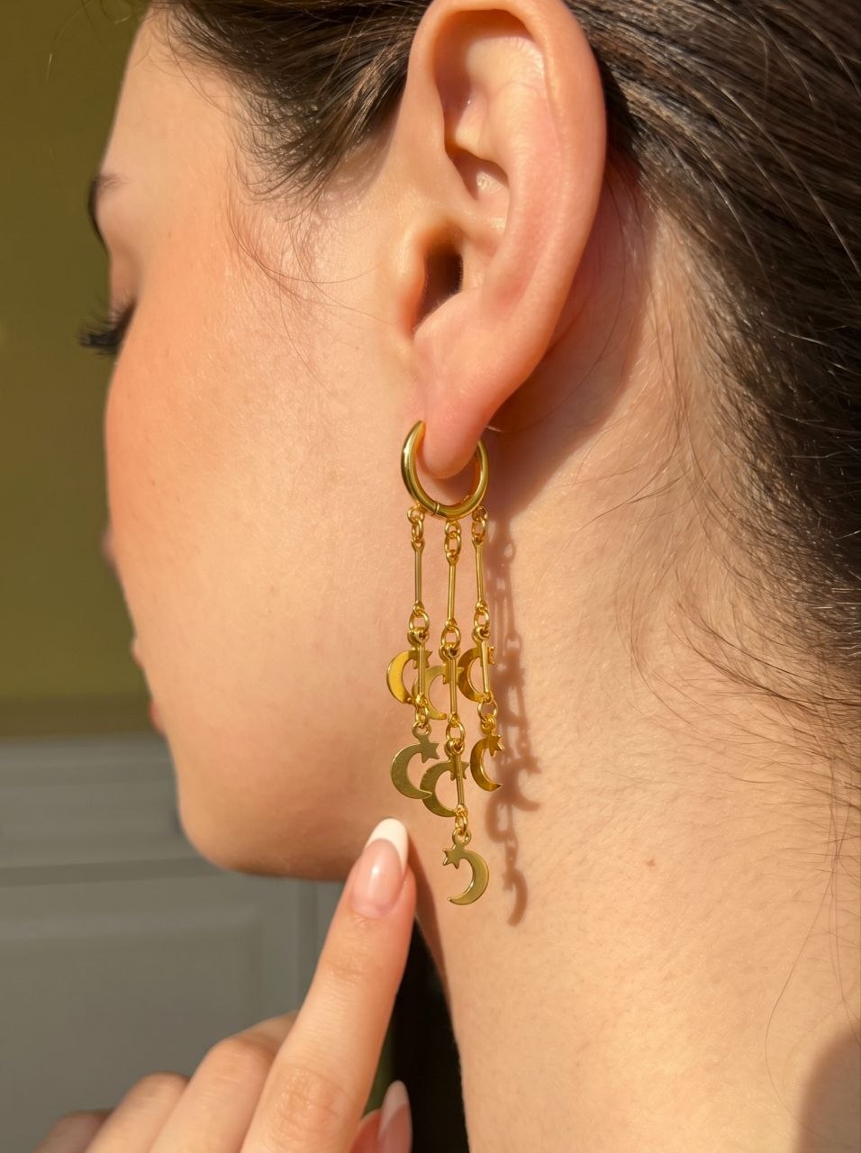 Cascading Moon Earring
