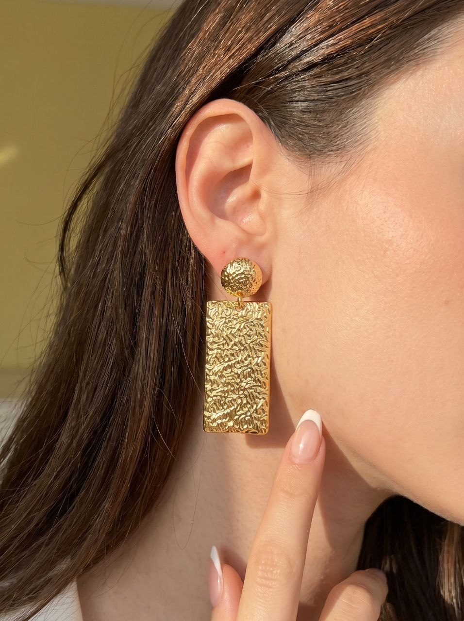 Set Hammered Drop Earring