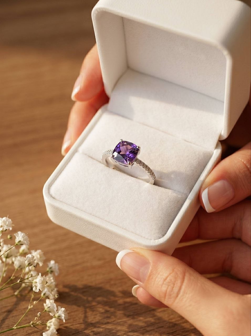 Amethyst Pavé Ring