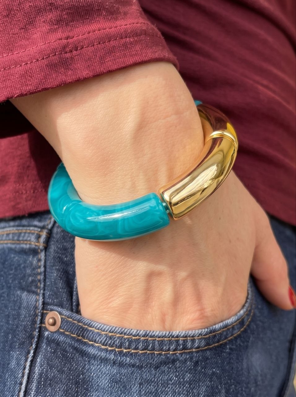 Turquoise Resin Bangle
