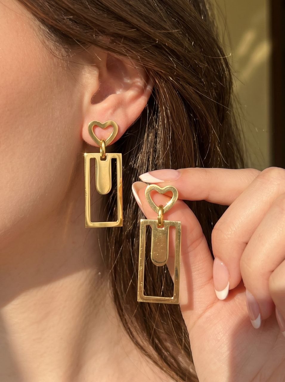 Set Heart Dangle Earring