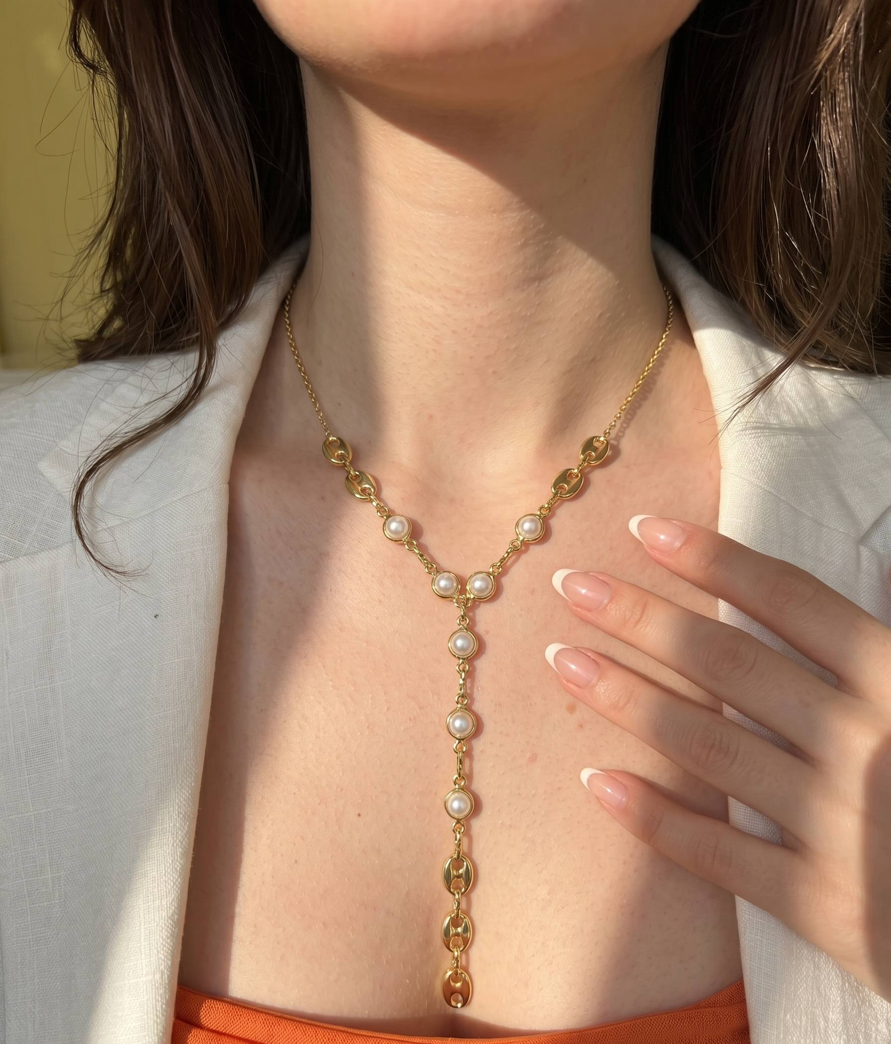 Y Pearl Necklace