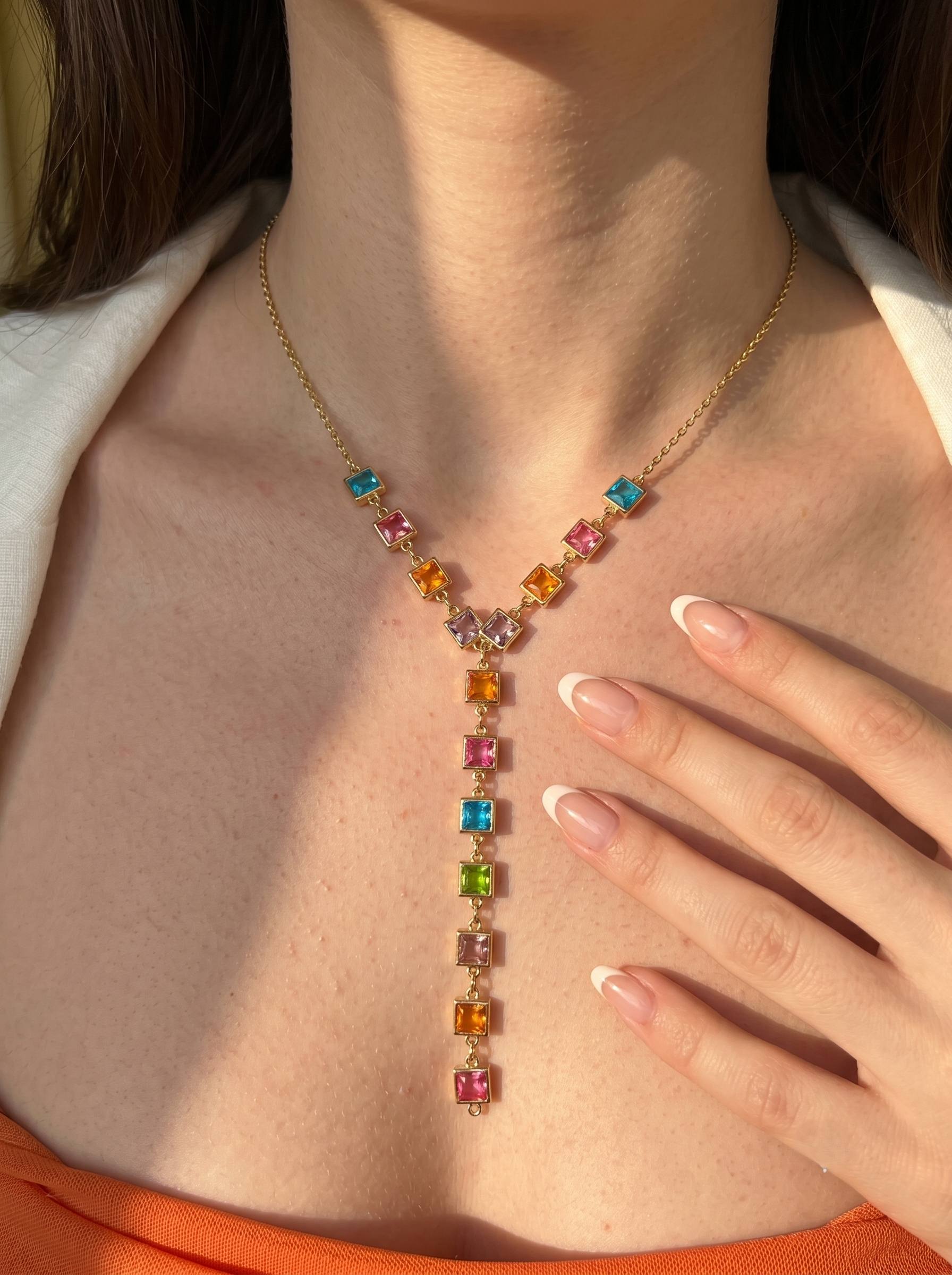 Multicolor Gem Necklace