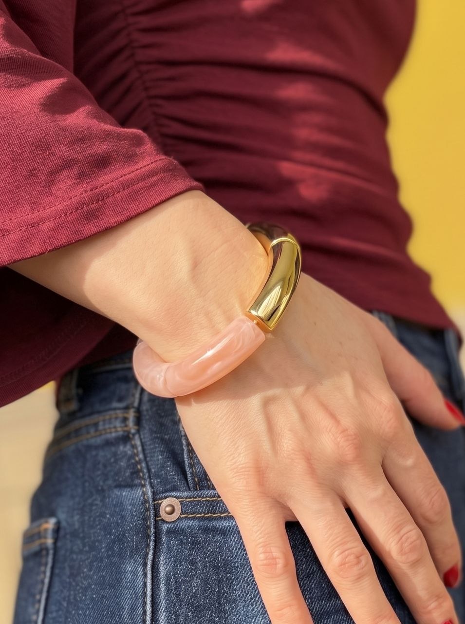 Blush Marble Bangle