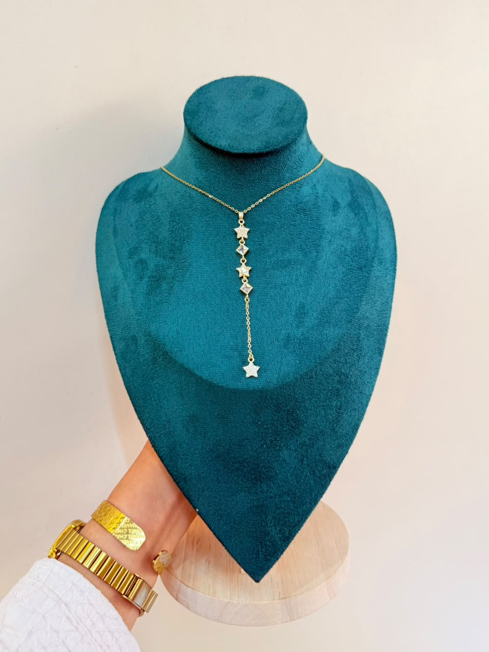 Gold Star Crystal Necklace