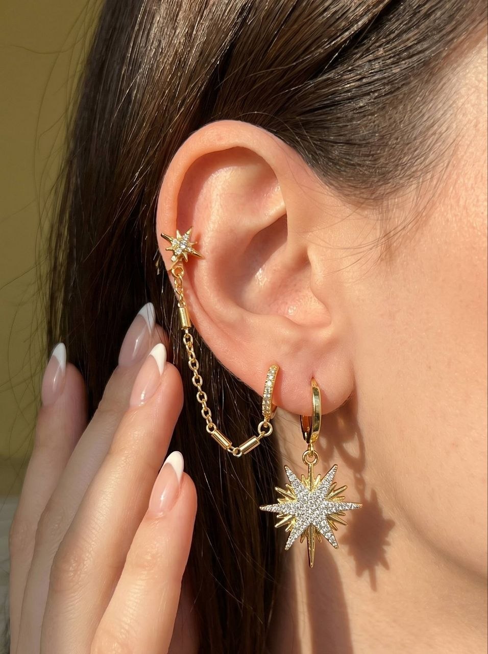 Set Starburst Chain Earring
