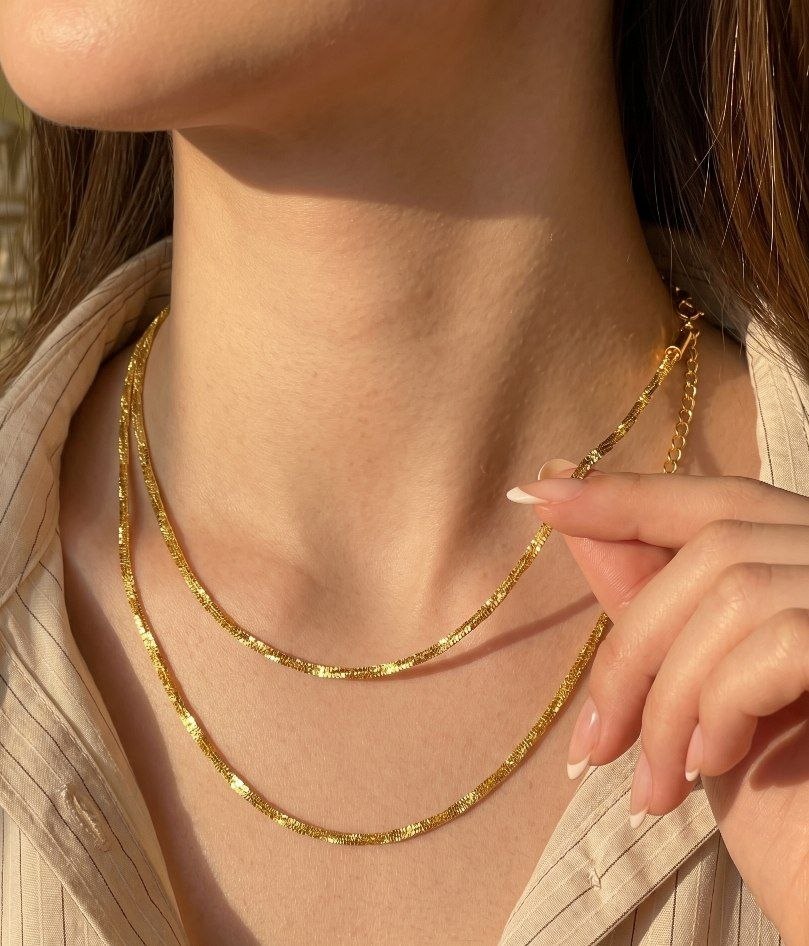 Double Herringbone Necklace