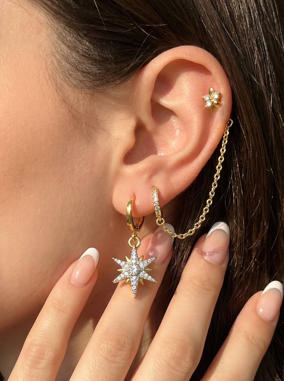 Set Star Chain Earring