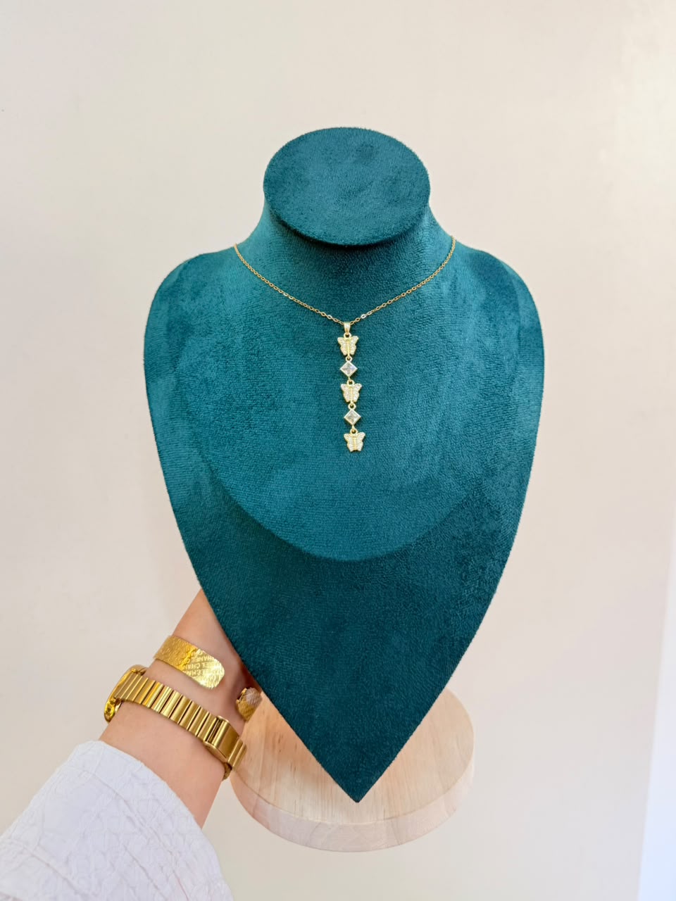Gold Butterfly Crystal Necklace