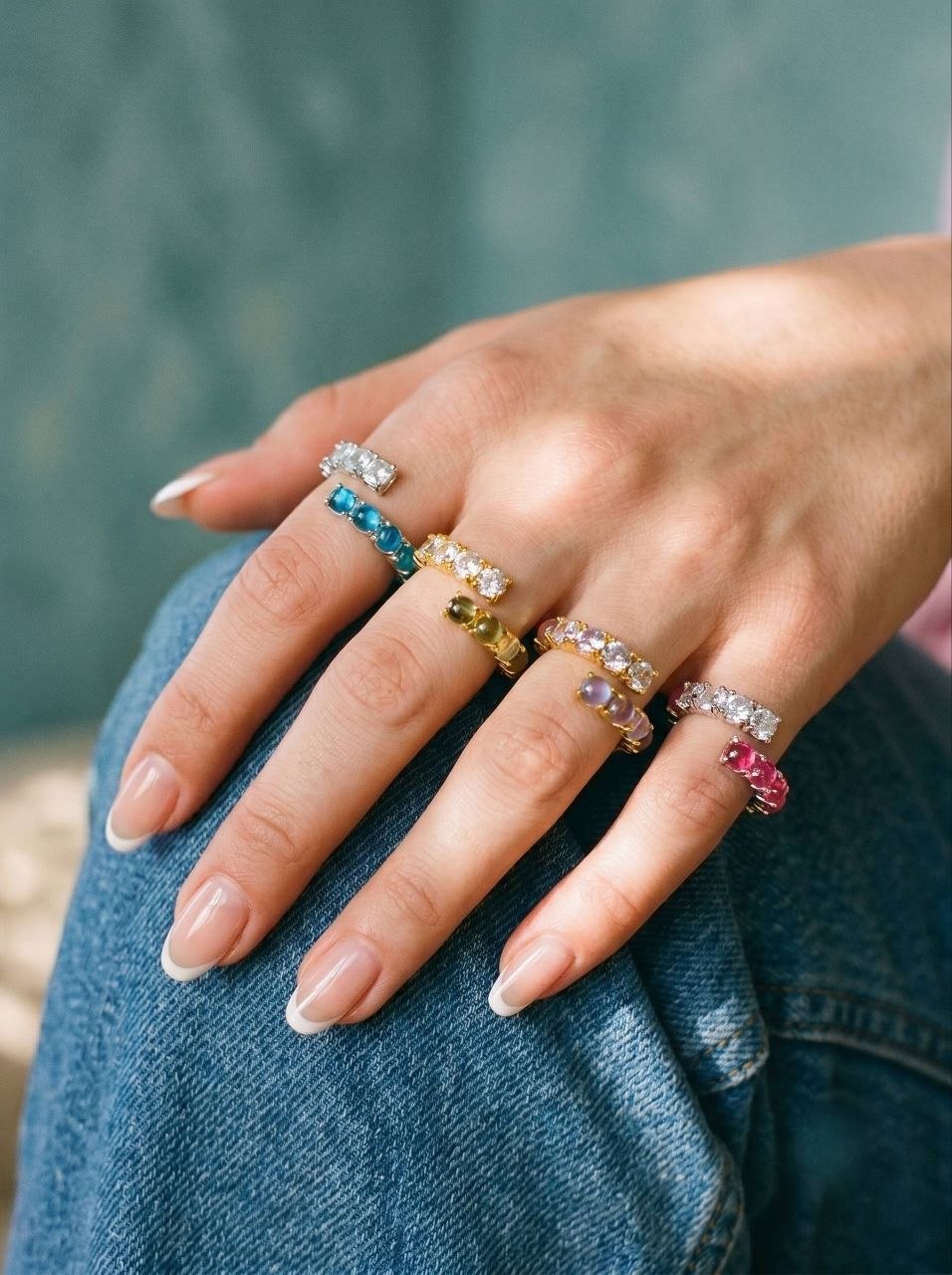 Green Stone Wrap Ring